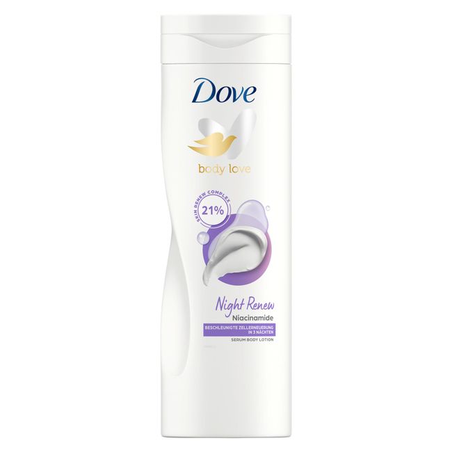 Dove Body Love Serum Body Lotion Night Renew Haut- und Körperpflege mit 21% Skin Renew Complex 400 ml