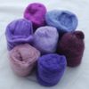 Wool Roving - Assorted Purple Colours - 175g