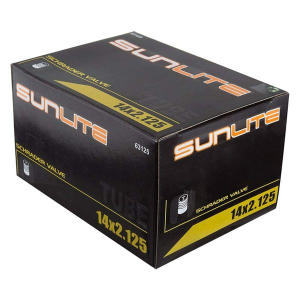 Sunlite Standard Schrader Valve Tubes, 14 x 2.125 / 32mm Valve, Black