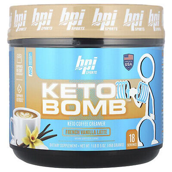 Keto Bomb™, Keto Coffee Creamer, French Vanilla Latte, 1 lbs 0.5 oz (468 g)