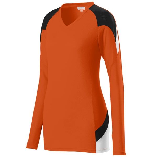 Activewear - Womens Sports Jersey - 1320, Size l - L / ORANGE/BLACK/WHITE