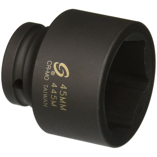 SUNEX TOOLS 445M 3/4" Drive Standard 6 Point Metric Impact Socket 45mm