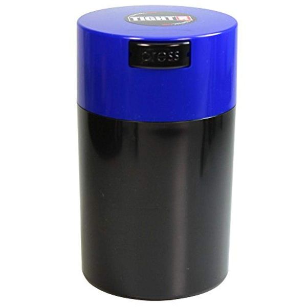Tightvac 1 oz to 6 ounce - Patented Airtight Container | Multi-use Vacuum Container Works as Smell Proof Containers for Herbs and Dry Goods. Dark Blue Cap &Black Body