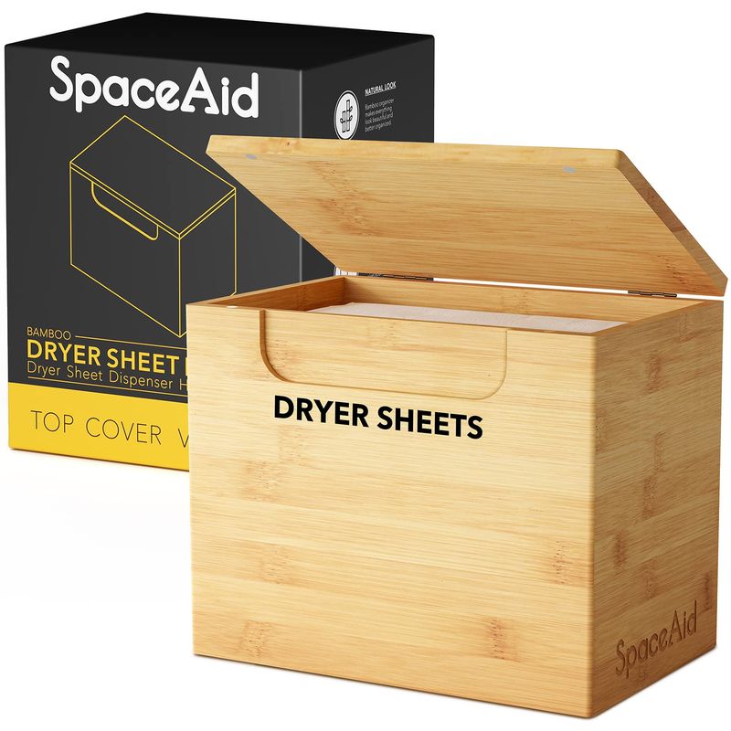 SpaceAid Dryer Sheet Holder with Lid and Labels, Laundry Softener Dryer ...