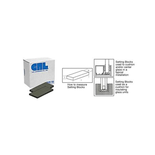 CRL 1/16" x 1/4" x 4" Neoprene Setting Blocks - 100 Pack