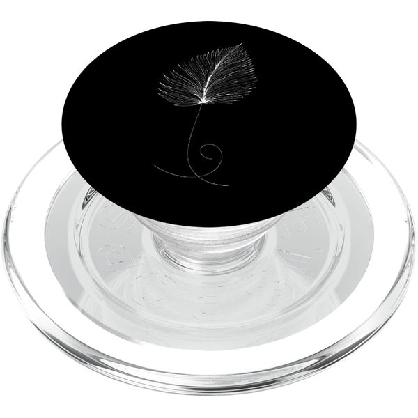 One Line Art Drawing Areca Palm Leaf PopSockets PopGrip for MagSafe