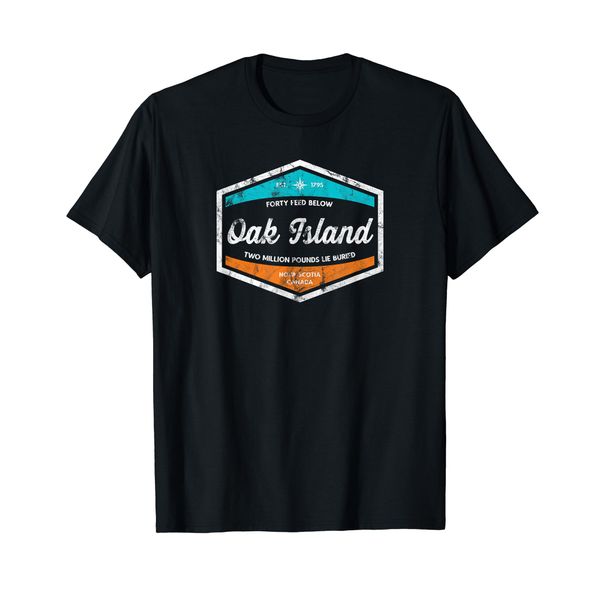 Oak Island Forty Feet Vintage Compuss Templar Or Free Masons T-Shirt