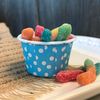 Blue Bulk MINI Candy Nut Paper Cups - Mini Baking Liners - Blue White Polka Dot - 100 Pack