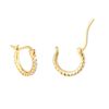 Mini Round Cut CZ Creole Hoop Earrings