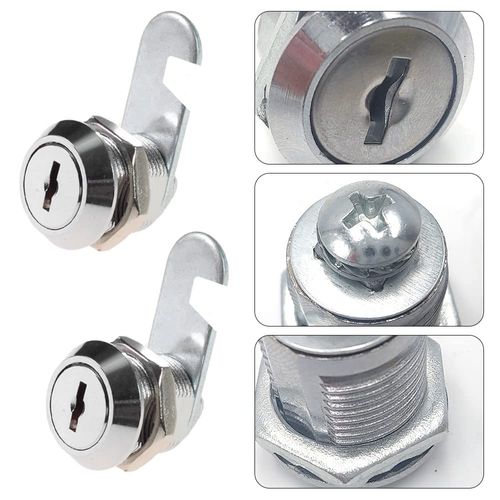 2 Pcs Cam Locks 16mm Letter Post Box Lock Mailbox Lock with 4 Pcs Key Security Mailbox Lock for Cabinet Drawer Cupboard Locker Door