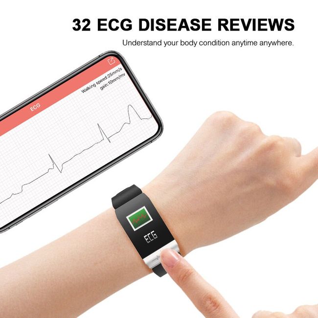 ECG Fitness Tracker Heart Rate Activity Tracker