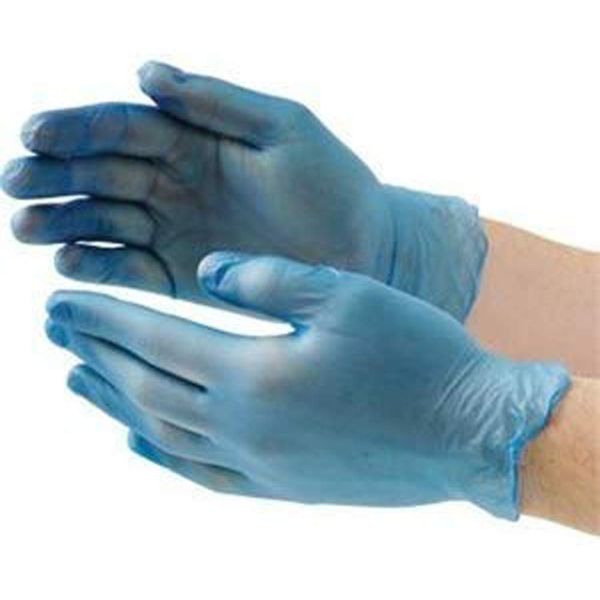 FARIL 100 x Vinyl Disposable Gloves, NON-Powdered Blue Large