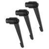 uxcell 3Pcs M10 Adjustable Knobs Handle Female Thread Push Button Ratchet Quick Release Locking Rotating Bolt for Lathe Machinery, Black