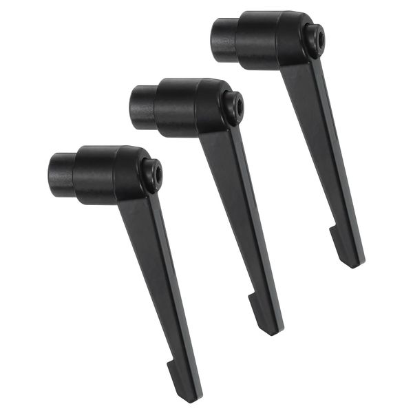 uxcell 3Pcs M10 Adjustable Knobs Handle Female Thread Push Button Ratchet Quick Release Locking Rotating Bolt for Lathe Machinery, Black
