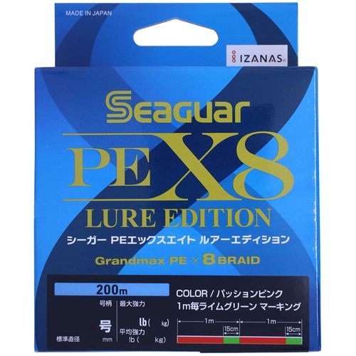 Seaguar Lure Edition PEX8 Polyethylene Fishing Line, Polyethylene Fishing Line, 656.2 ft (200 m) No. 1.5 Passion Pink