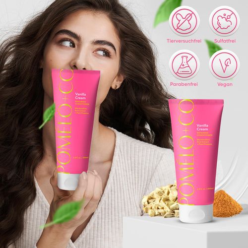 Pomélo+Co. Deep Nourishing Vanilla Conditioner with Vegetable Proteins for More Resistance and Shine, Hair Care for Dry and Damaged Hair, Vanilla Cream, 200 ml