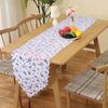 Red Xmas Tree Table Runner - White Table Runner for Christmas Dinner Party - Centrepiece & Decoration