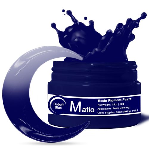 Matio Cobalt Blue Resin Pigment Paste, 1.8oz/50g Resin Color Pigment Dye Opaque Epoxy Resin Tint Higher Concentrated Colorant for Resin Crafts Coloring, Tumbler, Paint, Jewelry,3D Flower Resin Coaster