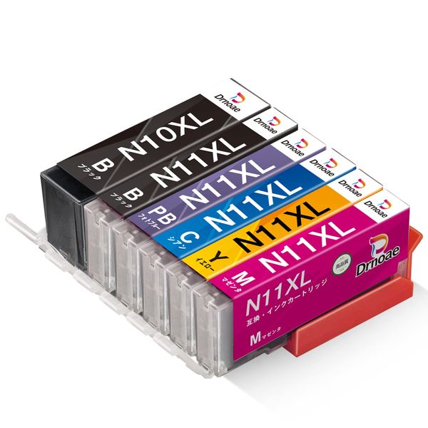 Canon Compatible XKI-N11XL (BK/C/M/Y/PB) + N10XL Compatible Ink Cartridges XKI-N10XL XKI-N11XL 6 Color Multipack Compatible Ink XKI-N10 XKI-N11 High Capacity Compatible Models: PIXUS XK50 XK60 XK70 XK80 XK90 Drnoa Made by e】