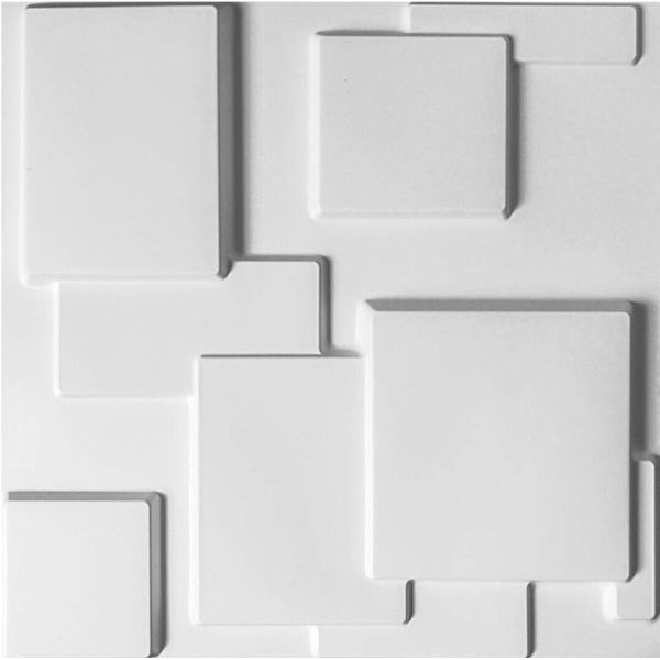 Art3d Decorative Tiles 3D Wall Panels for  Wall Decor, White, 12 Panels(M486)