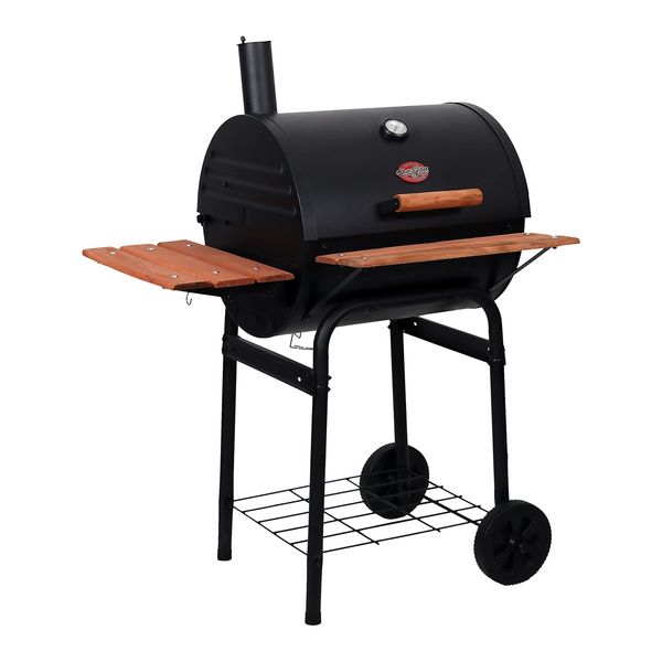 Char-Griller E2123 Wrangler 635 Square Inch Charcoal Grill/Smoker, Black