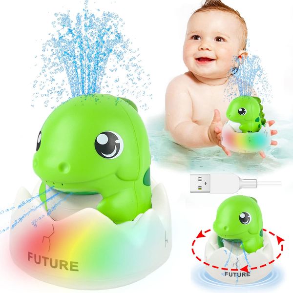 ZHENDUO Baby Bath Toys, Rechargeable Bath Toys, Whale Spray Water Bath Toy, Sprinkler Bathtub Shower Toys for Toddlers Kids Boys Girls, Pool Toy for Baby (Green)