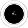 White Initial Letter D Heart Minimalist Black PopSockets MagSafe PopGrip for iPhone