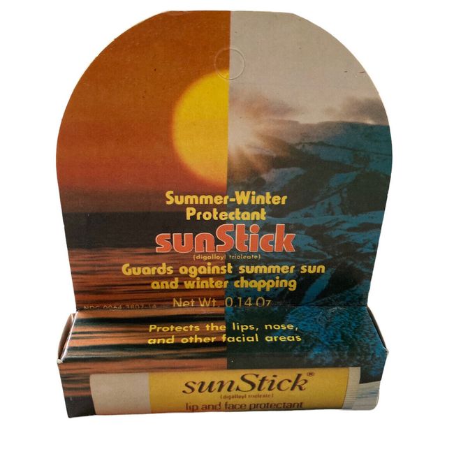 Vintage sunStick Lip and Face Protectant  Summer Sun Winter Chapping .14 Oz