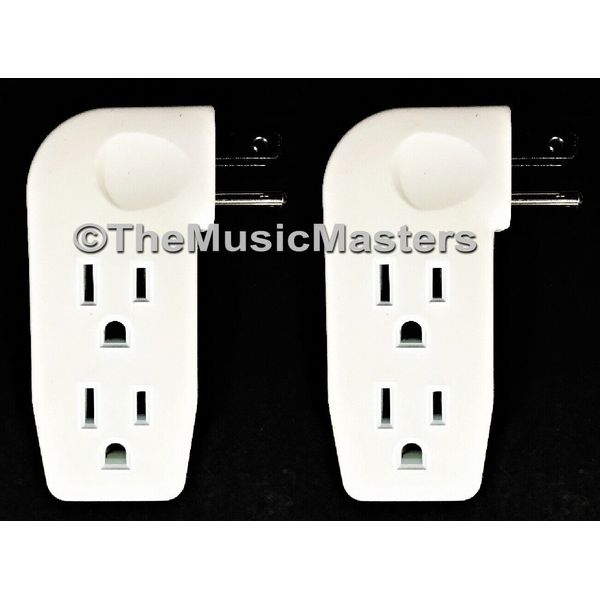 2X Triple 3 Outlet Grounded AC Wall Plug Power Splitter 3-Way Electrical Adapter