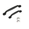 Qrity 2Units Black Aluminum Cabinet Door Drawer Handles Knobs Pull Handles Cupboard Closet Door Bow Shape Pull Handle (128MM)