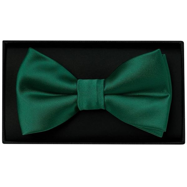 TIES R US Plain Bottle Green Mens Bow Tie