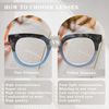 Dolarosey Blue Light Blocking Reading Glasses 3 Pack Women Square Large Thick Frame Computer Reader (2.5)
