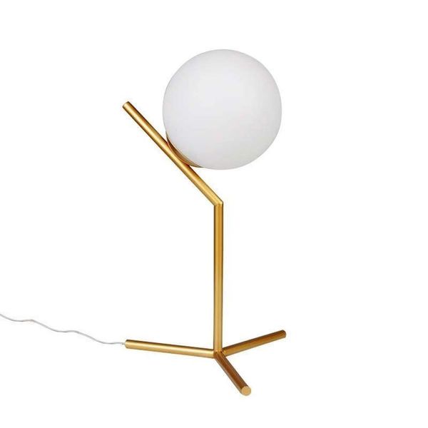 Dellemade Globe Table Lamp, TD00965 Mid-Century Golden Desk Lamp for Bedroom,Living Room,Kids Room,Office