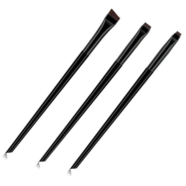 BZKSER 3 Stück augenbrauen Pinsel - Gewinkelter Eyeliner Pinsel Schräg & Flach, Abgeschrägter Gewinkelter Brauenpinsel Eyeliner Make, Augen-Make-up-Werkzeug