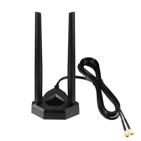 Eightwood Dual Band WiFi Antenna 2.4GHz 5GHz RP-SMA WiFi Antennae with 6.5ft Extension Cable for PC Desktop Computer PCI PCIe WiFi Bluetooth Card Wireless Network Router