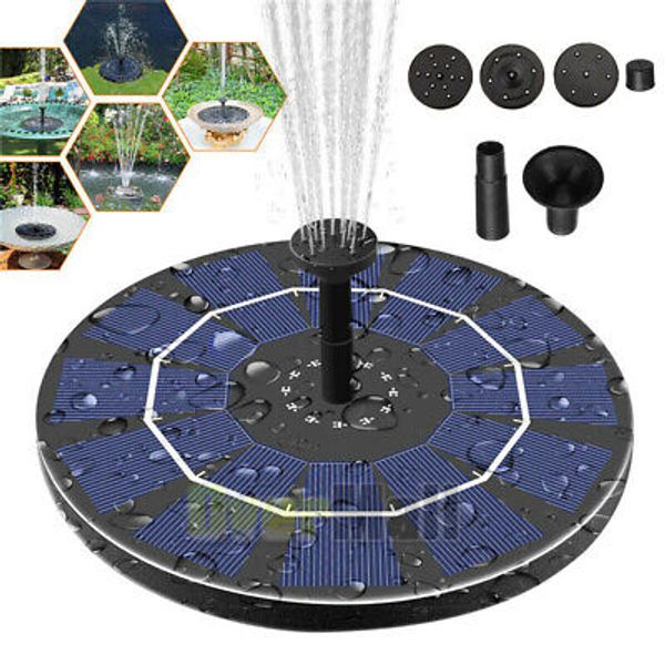 Upgraded Solar Power Fountain Bird Bath Water Pump Spray Kit Outdoor Pond Patio