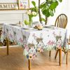 Easter Tablecloth 60x104 Inch Rectangular, Spring Bunny Floral Party Decor