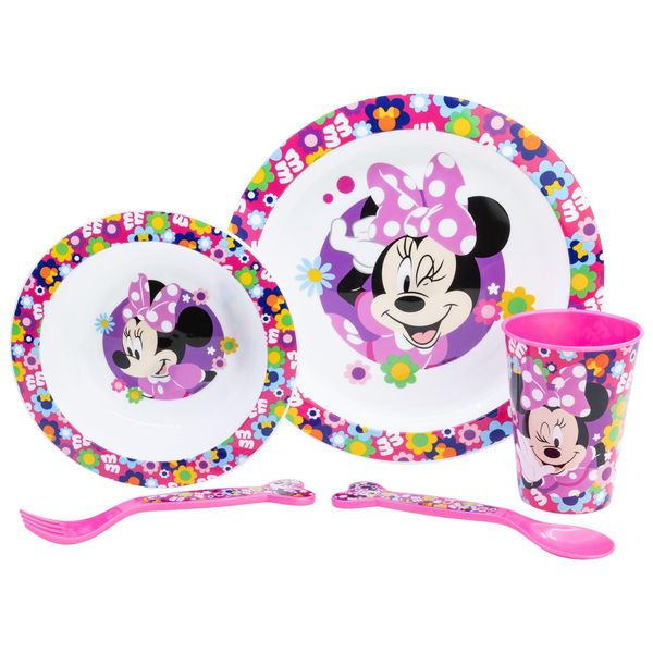 Minnie Mouse 'Bold Florals' 5 Piece Dinner Set for Kids