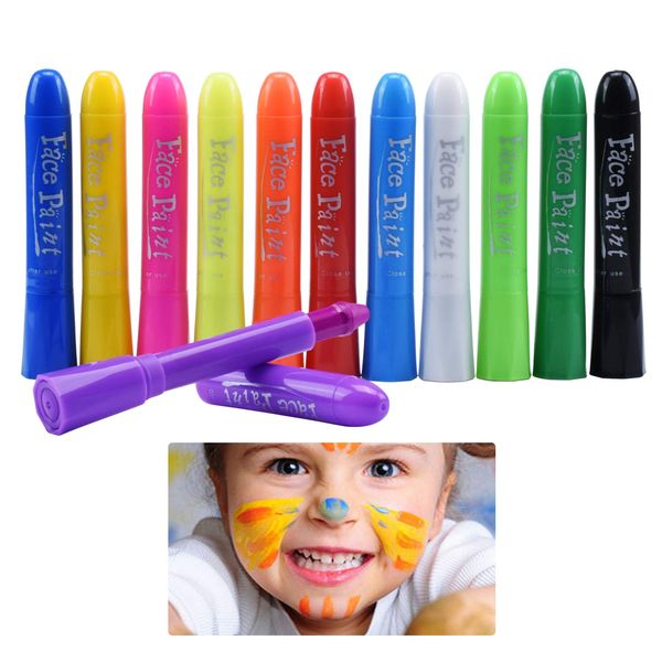 Chisafly Face Paint, Body Paint, 12 Colors, Crayon, Face Pen, Maternity Paint, Easy Washing, Non-Toxic, Safe, Christmas, Halloween, Cosplay, Props, Events, Festivals, Sports Support (Set of 12 Colors)