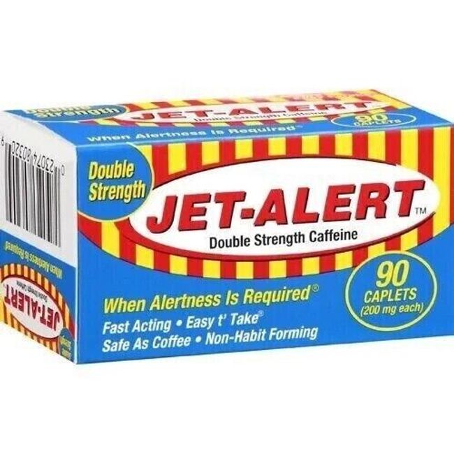 Jet-Alert Double Strength Caffeine 200 mg Caplets, 90 Ct