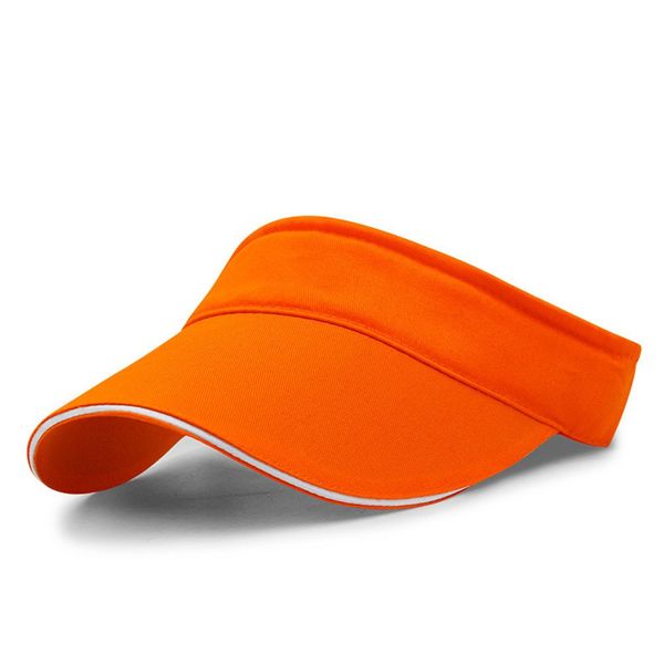 VSUSN Unisex Sun Visor Cap Ultralight Tennis Hat with Adjustable Strap, Orange
