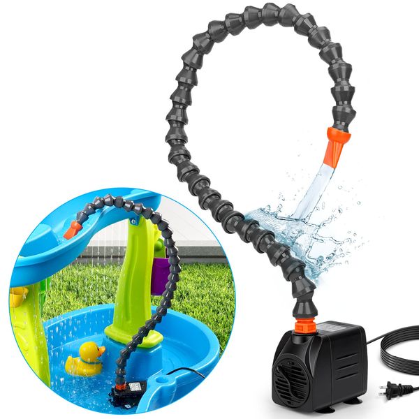 Water Table Pump, Pump and Splash Shady Oasis, Summer Outdoor Splash Table Toys for Kids, Water Table Accessories