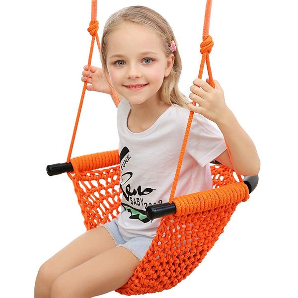 Hi-Na Kids Swing Seats Indoor Hand-Made Kids Swing with Adjustable Rope Outdoor Tree Swing Seat for Backyard, Playground Child Swing for Outside