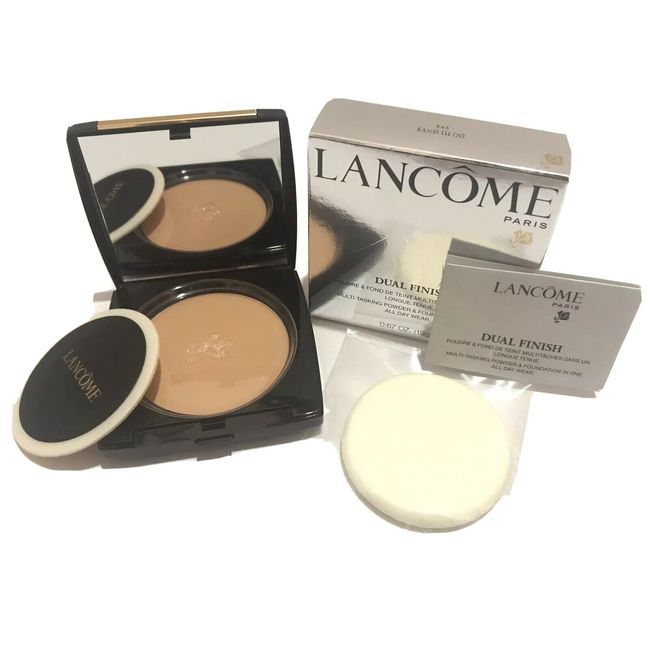 LANCOME DUAL FINISH MULTI-TASKING POWDER FOUNDATION IN ONE #345 SAND III (N) NIB