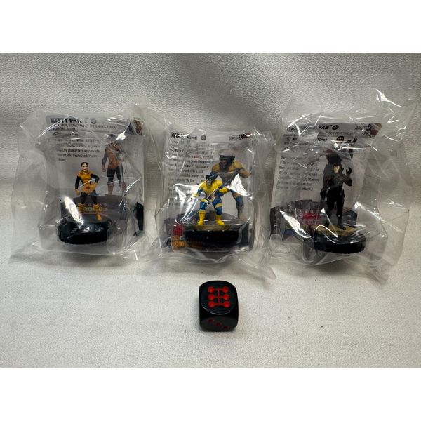 Heroclix X-Men High Rollers LE Set-Wolverine, Kitty Pryde, Multiple Man + Dice