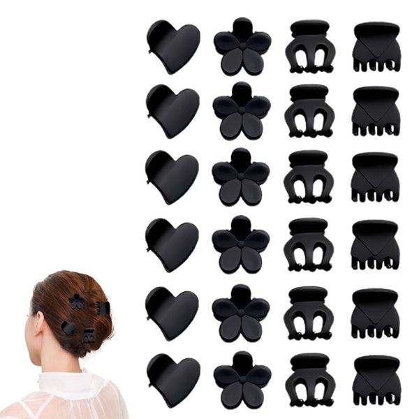 BZKSER haarspangen - 24pcs HaarklammernMini Hairdressing Kunststoff Haarspangen Haarnadelnadeln mit Box Kleine Klauenklammer Kieferklammern für Mädchen und Frauen（4 Stile）