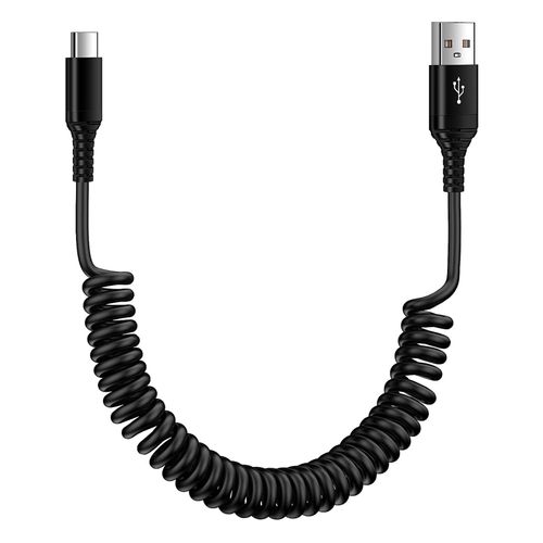 ANNIBER USB-A to USB-C Cable, Coiled Type, Supports 3A/QC3.0, Freely Stretchable (0.45 M to 1.85 m), Andriod Type C Rapid Charging Cable, Type-C Smartphone Charging Cable, Galaxy Charging Cord,