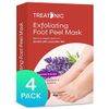Treatonic Foot Peel Mask -4 Pairs- Exfoliating Peeling Away Calluses and Dead Skin Cells, Smooth and Soft Skin, Repair Rough Heels