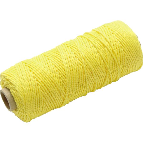 Faithfull FAIBLHVY Hi-Vis Yellow Braided Nylon Brick Line String 100M (330ft) Breaking Strength 26.4kg