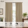 Elrene Home Fashions Harrow Solid Texture Blackout Single Window Curtain Panel, 52"x95", Linen